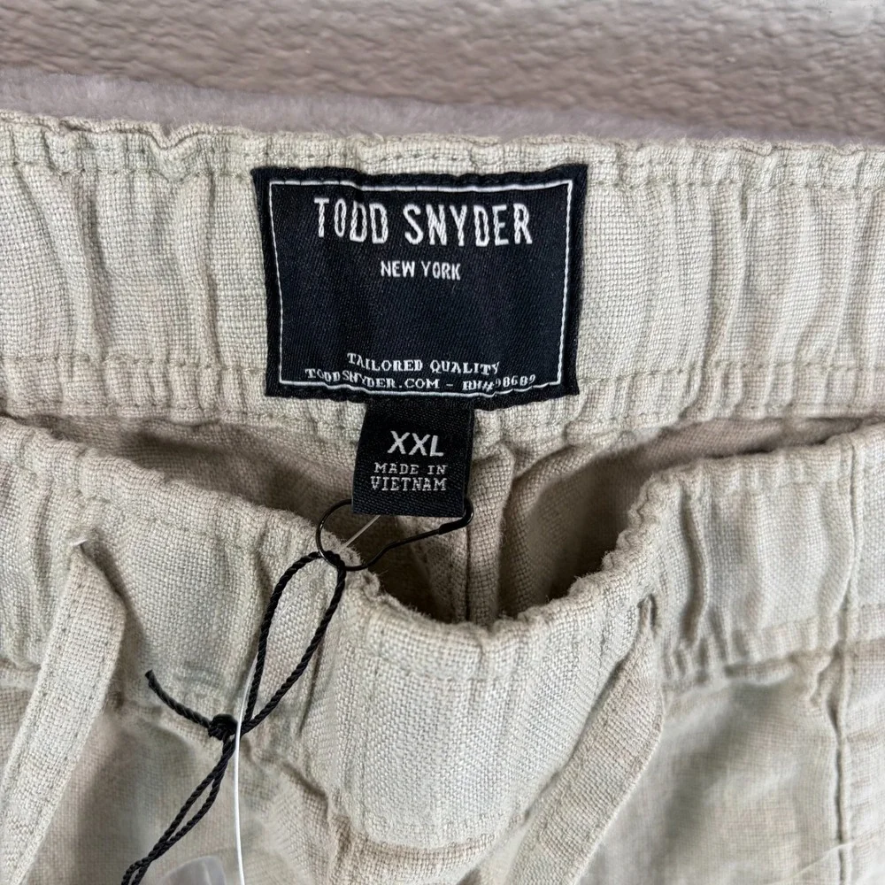 TODD SNYDER Straight Fit 100% Linen Beach Pants in Desert Sage Men 2XL‎ NWT